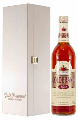 Produktbild von Nordbrand Goldbrand mit Geschenk-Holzkiste