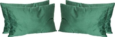 Nicola Spring Rechteckige Samtkissen – 60 cm x 40 cm – Grün – 4er-Pack