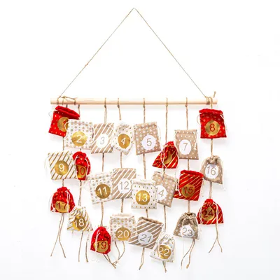 Image de Calendrier de l'Avent à pochettes, polyester, 60 cm