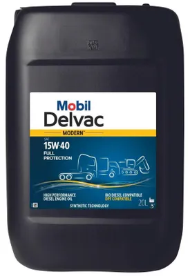 Produktbild von MOBIL Delvac Modern Full Protection für 15W-40 20 Liter Motoröl Motorenöl DQC II-18 LA Mack EO-O PP Mack EOS-4.5 VDS-3 VDS-4 VDS-4.5 RLD-3 CUMMINS CES