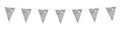 Produktbild von Wimpel Girlande aus Folie in Silber Metallic - 3 Meter