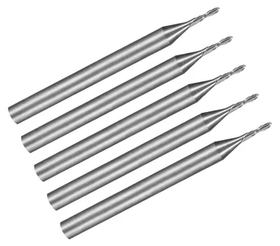 Produktbild von Spiralfräser mit 1/8" Schaft, 1mm x 4mm, Vollhartmetall, 2 Schneiden, 5 Stück