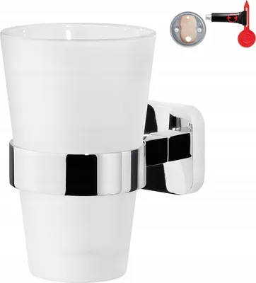 Produktbild von Badezimmer-Zahnbürstenhalter, Becher, ohne Bohren, zum Aufhängen, Tesa