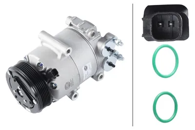 Produktbild von Klimakompressor 12 V Ø 108 mm HELLA Thermo-Expertise für u.a. FORD FIESTA