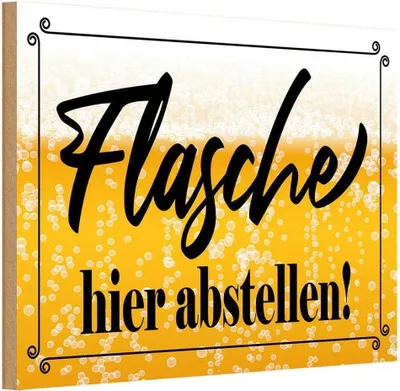 Produktbild von vianmo Holzschild 12x18 cm Flasche hier abstellen Bier Essen Trinken