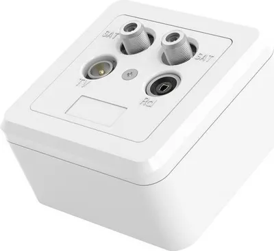 Produktbild von Hama 00205354, 2x SAT + TV + Radio, Weiß, 1 Stück(e), 230 mm, 90 mm, 55 mm