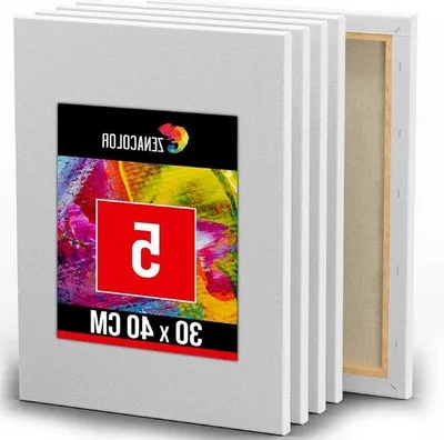 Produktbild von Leinwand 30x40cm mit Holzrahmen, weiß, 100% saurefreie Baumwolle
