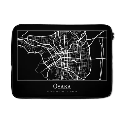Produktbild von MuchoWow® Laptop Hülle 14 ZollKarte - Osaka - Stadtplan Laptoptasche - Laptoptasche - Stoßsicher - Schutzhaube