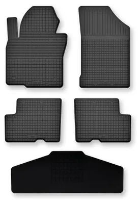 Produktbild von Gummi-Fußmatten + Tunnel für Dacia Dokker 2013- (Minivan) – 5-tlg, Schwarz, Semi-Universal, angepasst – Wielganizator Semi-Universal