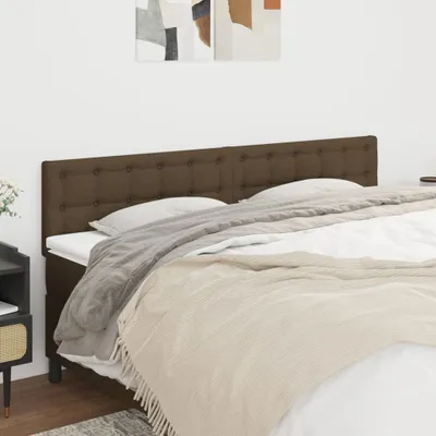 Produktbild von The Living Store Kopfteile 2 Stk. Dunkelbraun 100x5x78/88 cm Stoff