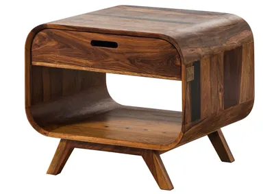 Image de MASSIVMOEBEL24 | Table basse en bois de Sheesham 60x50x50 marron foncé laqué MAILAND #230