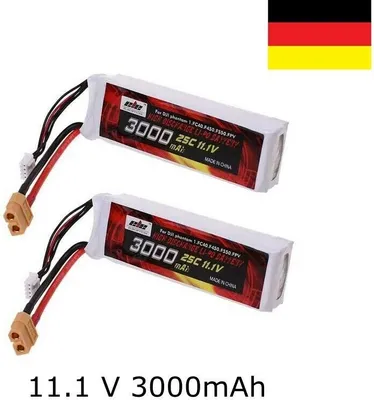 Obrázek produktu pro 2 kusy 11,1 V 3000mAh LiPo baterie (XT-60) s konektorem pro DJI Phantom FC40 F450 F550