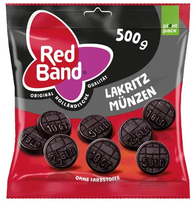 Zdjęcie produktu dla Lukrecja Red Band monety aromatyczne intensywne bez barwnika 500g