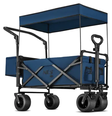 Produktbild von Faltbarer Bollerwagen, Blau, 120L Fassungsvermögen