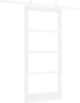 Obrázok produktu pre Posuvné dvere Biela 93 x 202 cm Masívne borovicové drevo a sklo