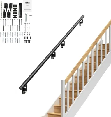 Obrázok produktu pre VEVOR zábradlie z hliníkovej zliatiny Jednoduchá údržba zábradlia 2133,6 mm zábradlie schodiska 199,6 kg nosnosť 806-333-806 mm vzdialenosť medzi stĺpikmi zábradlie balkóna