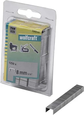 Obrázek produktu pro Wolfcraft Široké sponky do sponkovačky výška 8 mm 1250 ks 7203000
