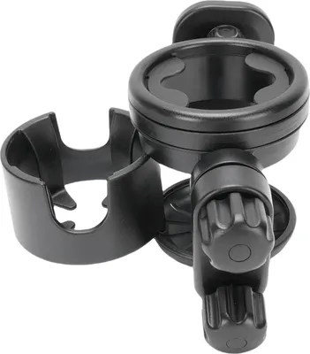 Image de Porte-gobelet universel pour poussette, rotation à 360 degrés, avec téléphone, noir