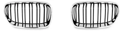 Kühlergrill DOPPELRIPPE Chrom Schwarz Glanz für BMW F20 F21 2011-2015 – Produktansicht