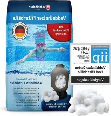 Produktbild von Filterballen - lichtste Filtermaterial für Schwimmbadfilter - ersetzt 25 kg Filterzuschlag - Schwimmbadzubehör - Filteranlagen - Flockmittel spart - geeignet für Salzwasser - 320g.