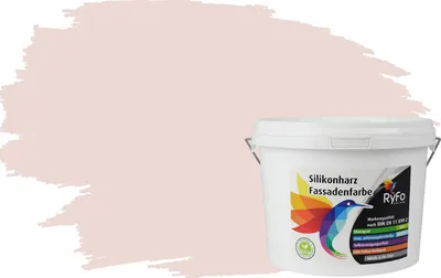 Produktbild von RyFo Colors Silikonharz Fassadenfarbe Lotuseffekt Trend Weißtöne Weißrosé 3l  - bunte Fassadenfarbe, weitere Weiß Farbtöne und Größen erhältlich, Deckkraft Klasse 1