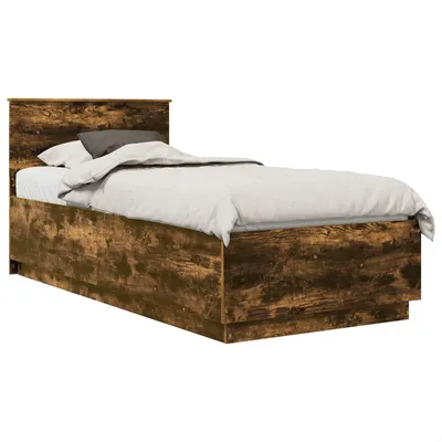 Obrázek produktu pro vidaXL Kouřový dubový rám postele 90 x 200 cm materiál na bázi dřeva