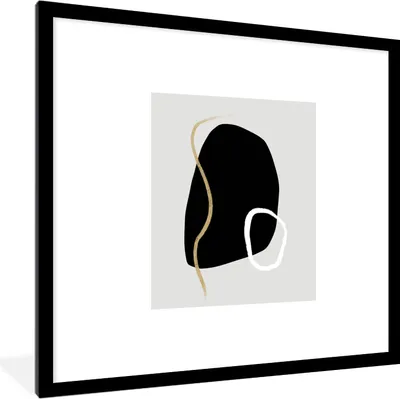 Produktbild von MuchoWow® Gerahmtes Poster Minimalismus - Abstrakt - Design 40x40 cm - Poster mit Schwarzem Bilderrahmen Wandposter Rahmen Foto Bilder - Poster - Plakat im Rahmen