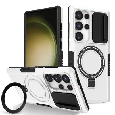 Immagine prodotto di Custodia per Samsung Galaxy S25 Ultra, compatibile con MagSafe, antiurto, resistente ai graffi, trasparente Bianco