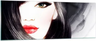 Produktbild von Bilder auf glas - Frau Gesicht - 140x50cm - Glasbilder - Wandbilder - Kunstdruck - zum Aufhängen bereit - Wanddekoration aus Glas - Glas Bilder - Wandbild auf Glas - Einteilig - GAB140x50-3779