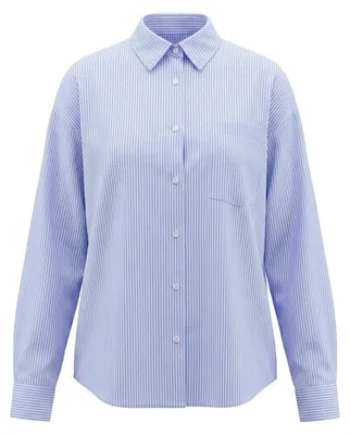 Produktbild von Damen-Langarmshirt mit Brusttasche, lockere Passform