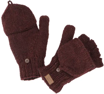 Immagine prodotto di Guanti, guanti da sci lavorati a mano, guanti in lana tinta unita - bordeaux, unisex, lana, guanti e polsini
