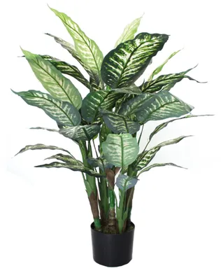 Produktbild von aplanta Künstliche Dieffenbachia – Calienne | 70 cm, für drinnen, Kunstpflanze, wie echt, Allergiker geeignet, pflanzliche Dekoration Praxis, Office & Wohnzimmer