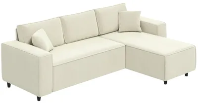 Image de Canapé d'angle en tissu, canapé rembourré, couleur crème