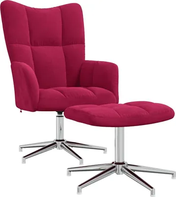 Immagine prodotto di vidaXL Poltrona relax con sgabello in velluto rosso vino