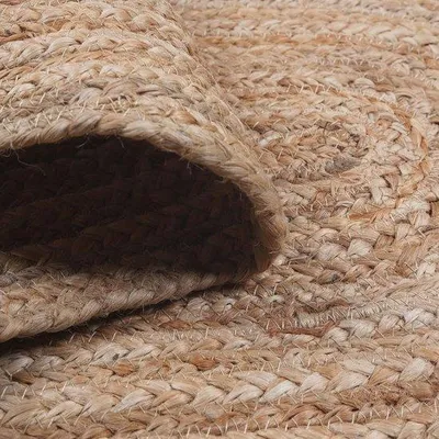 Produktbild von Geflechtter Jute Tischläufer für Hochzeiten und Partys - Oval, natürlich, 33 x 91 cm