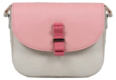 Immagine prodotto di Borsa a tracolla in pelle beige e rosa da donna, modello Camille