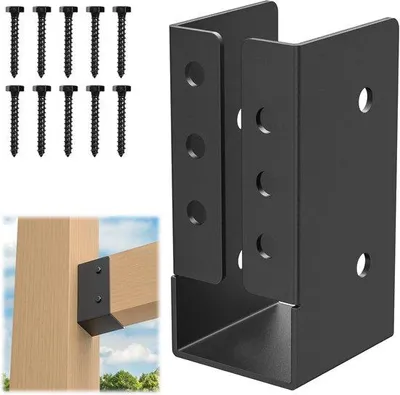 Zdjęcie produktu dla Ukryte wsporniki do belek zewnętrznych - zestaw 6 sztuk - 5x10 cm - stal - Optymalne wsparcie dla konstrukcji drewnianych