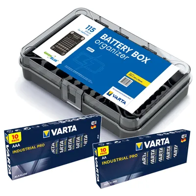 Image de Piles-Organize GreenBlue Varta Box GB189 + 10x AA batteries i 10x AAA batteries Varta Industrial