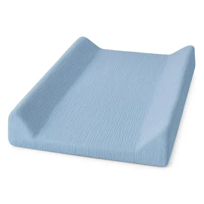 Produktbild von DOLCE SONNO Wickelauflagenbezug Musselin 50x70 cm – Atmungsaktiv, Sanft zur Babyhaut, 100% Baumwolle, Jeans
