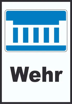 Produktbild von Wehr oder Staustufe Symbol und Text A3 Rückseite selbstklebend