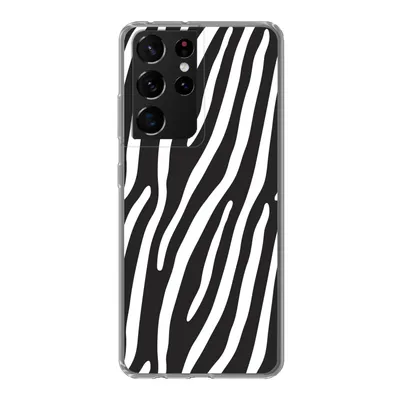 Produktbild von MuchoWow® Handyhülle Schutzhülle Hülle für Samsung Galaxy S21 Ultra Tiere - Zebradruck - Schwarz Silikon Softcase Handy Hülle - Mobiltelefon