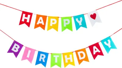 Produktbild von Oblique Unique Happy Birthday Girlande Wimpel Banner Filz 3m Geburtstag Party - bunt