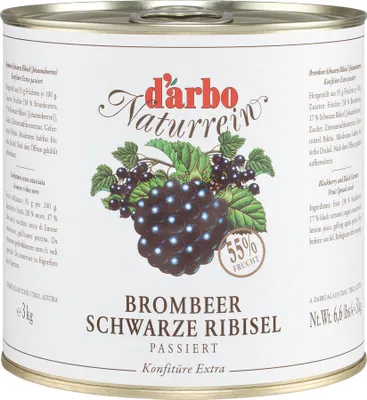 Produktbild von Darbo Naturrein Brombeer - Schwarze Ribisel (Johannisbeeren) Konfitüre Extra passiert 3000g