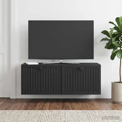 Zdjęcie produktu dla Maison Exclusive – szafka pod telewizor do montażu na ścianie, czarna, 78,5 x 31 x 30 cm