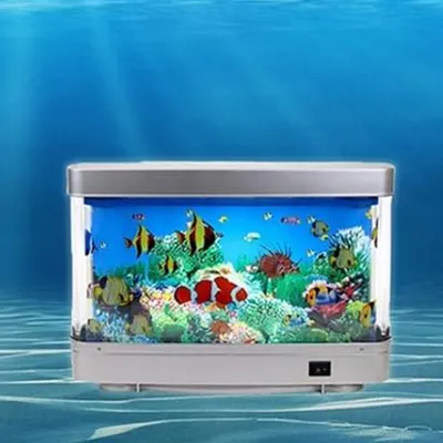 Produktbild von MODFU LED-Aquariumlampe, Nachtlicht, Zierfischlicht, Dynamisches Virtuelles Ozeandelfin, Niedliche Raumdekoration, Nostalgische Retro-Design Zierfisch-Simulationlampe im 90er-Jahre-Stil, EU-Stecker