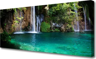 Produktbild von Tulup Leinwand-Bilder 125x50 Wandbild Canvas Kunstdruck See Wasserfall Natur
