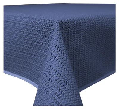 Produktbild von Garten Tischdecke Outdoor PVC rechteckig 130x160 cm Blau Terrasse Balkon rutschfest wetterfest