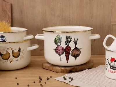 Obrázek produktu pro Smaltovaný hrnec na zeleninu, průměr 20 cm, objem 4,2 litru