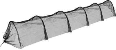 A black mesh tunnel-like product on a white background.