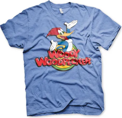 Produktbild von Woody Woodpecker Classic Logo T-Shirt - X-Large - Blue-Heather